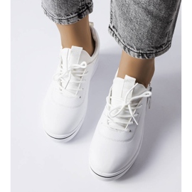BM Zapatillas blancas de cuña baja de Mathieu blanco 3