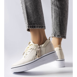 BM Zapatillas beige de cuña baja de Mathieu 1