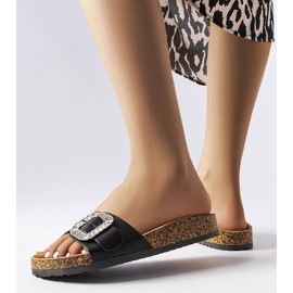 Chanclas negras decoradas con circonitas negro 2 Chanclas negras decoradas con circonitas negro 2