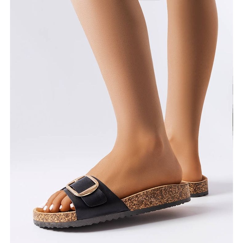 BM Chanclas Benoit negras con hebilla negro 2