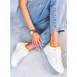 Deportivas blancas y amarillas de mujer LV101P Yellow blanco 3
