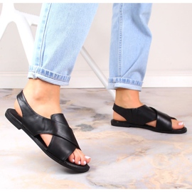Sandalias planas mujer slip-on negras Potocki YQ21024 marrón 2