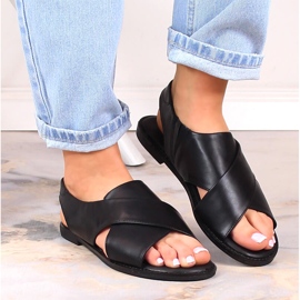 Sandalias planas mujer slip-on negras Potocki YQ21024 marrón 3