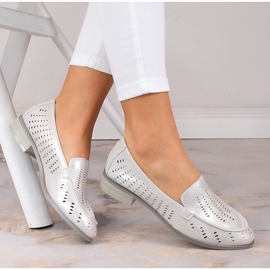 Zapatos mujer calados plata brillo Potocki SZ12075 1