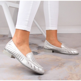 Zapatos mujer calados plata brillo Potocki SZ12075 2