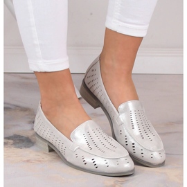 Zapatos mujer calados plata brillo Potocki SZ12075 3
