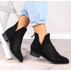 Botines mujer calados ante negro Potocki SZ12107 1