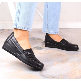 Zapatos cuña mujer slip-on negros T.Sokolski W23-481 2