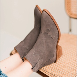 Marco Shoes Botas grises de ante natural sin aislamiento 8