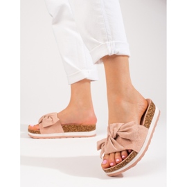 Zapatillas de estar por casa vinceza rosa con plataforma rosado 1