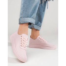 Deportivas Shelovet de mujer caladas rosas rosado 2