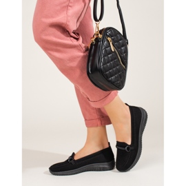 Mocasines de mujer Shelovet de textil negro 3