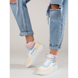Zapatillas altas de mujer Shelovet multicolor blanco 3