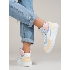 Zapatillas altas de mujer Shelovet multicolor blanco 2