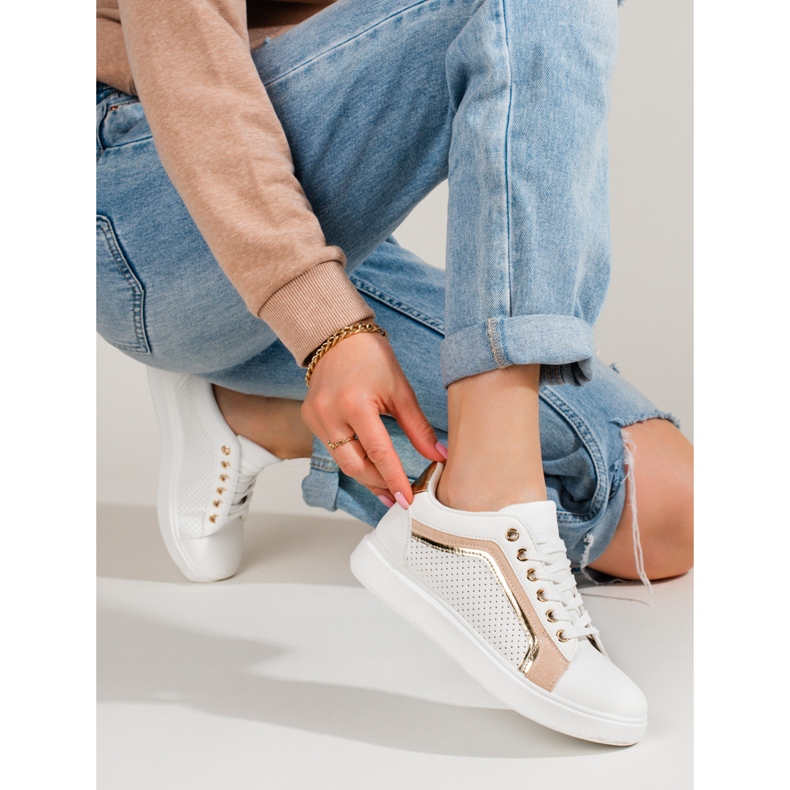 Deportivas clásicas de mujer blancas Shelovet blanco 2