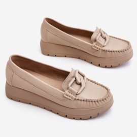 Lemar Mocasines De Piel Con Plataforma Y Adornos Desmond Beige 8