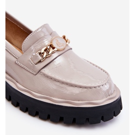 S.Barski Mocasín Lacado Plataforma Ronin Gris Claro 1