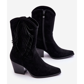 S.Barski Botas Vaqueras Bajas Mujer Ante Negro Elyse 8