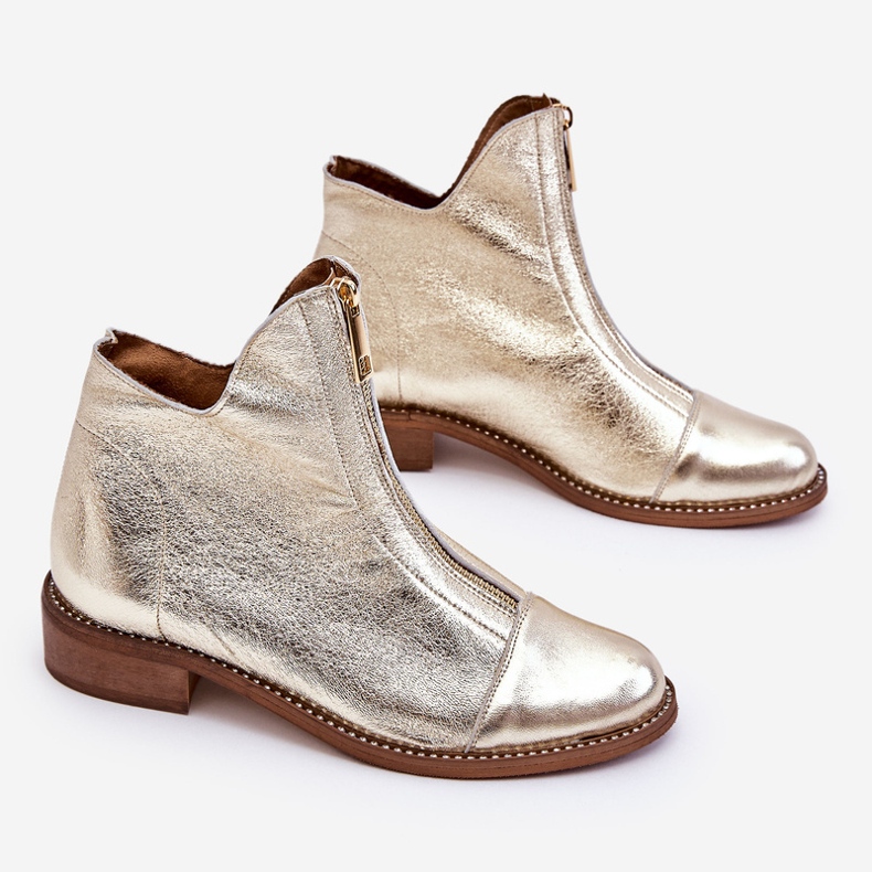 Botas Piel Cremallera Nicole 2785/007 Oro dorado 1