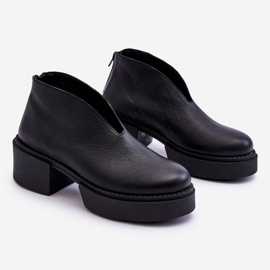 Botas de cuero con tacones masivos Nicole 2795/056 Negro 8