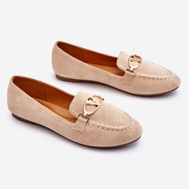 Vinceza Mocasines De Ante Con Elemento Decorativo Caña Beige 7