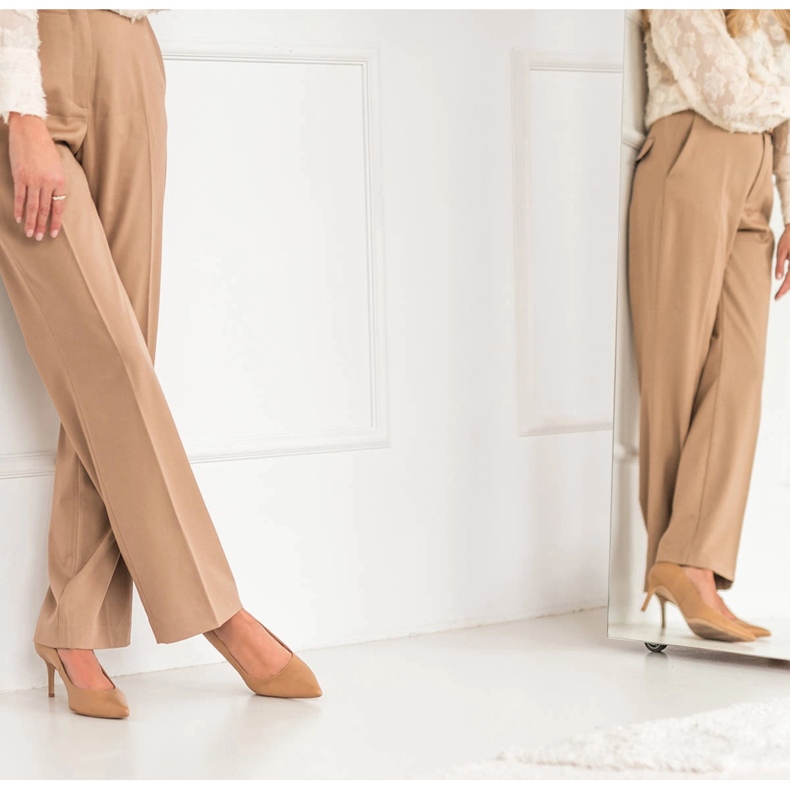 Marco Shoes Tacones de napa beige 1