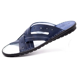 Polbut Zapatilla piel hombre 2104 azul marino 2