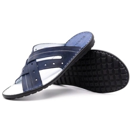 Polbut Zapatilla piel hombre 2104 azul marino 4