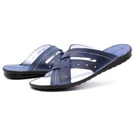 Polbut Zapatilla piel hombre 2104 azul marino 5