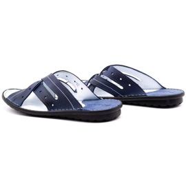 Polbut Zapatilla piel hombre 2104 azul marino 6
