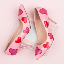 Vices New Collection Tacones con corazones rosado 7