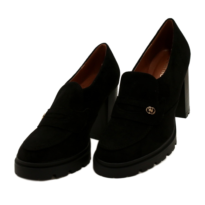 Evento Mocasines de moda en la plataforma y barra negra. negro 3