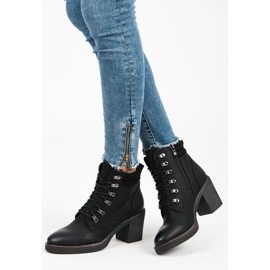 Seastar Botas de tacón con cordones negro 8