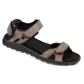 ŁUKPOL Sandalias hombre piel 832 gris 2