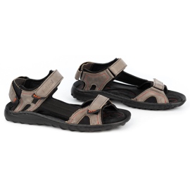 ŁUKPOL Sandalias hombre piel 832 gris 3