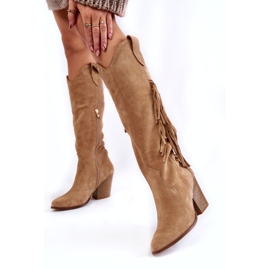Lewski Shoes Botas Cowboy Mujer Ante Lewski 3094 / F Beige Oscuro 1