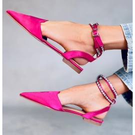 Bailarinas elegantes con piedras Dust Fuchsia rosado 3