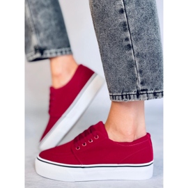 BM Zapatillas de mujer Ming Rojas rojo 4