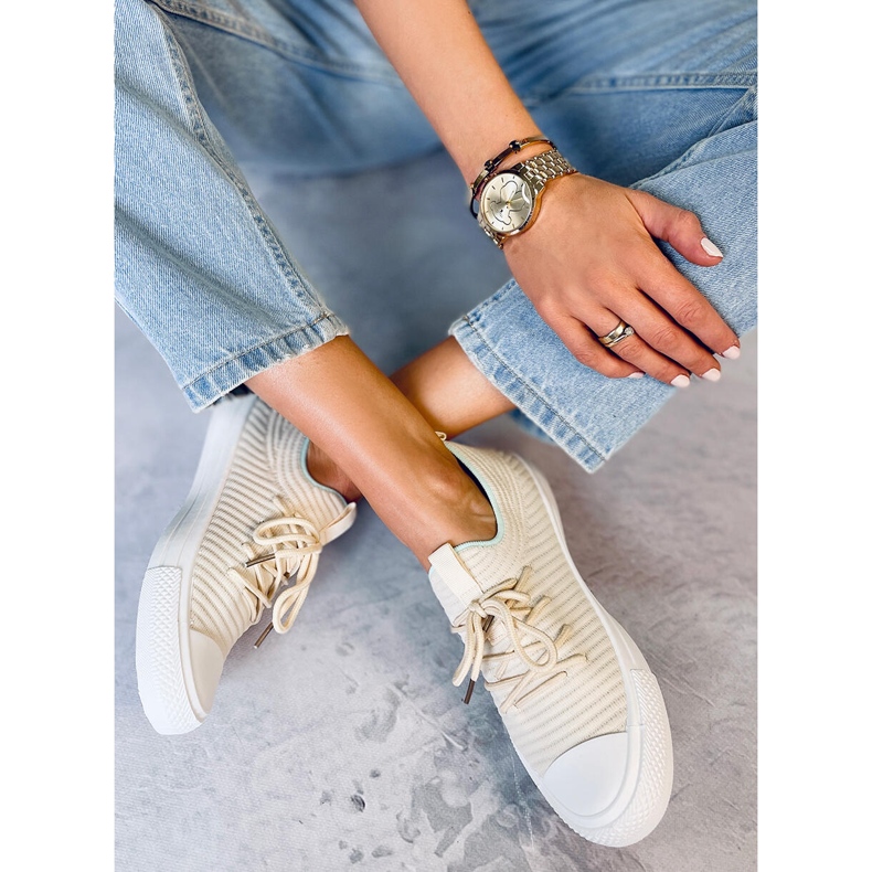 BM Bruni LT.BEIGE zapatillas estilo calcetín de mujer 2