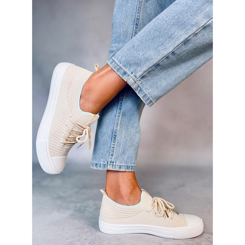 BM Bruni LT.BEIGE zapatillas estilo calcetín de mujer 1