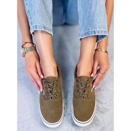 BM Deportivas de mujer Lovis Taupe de ante verde 3