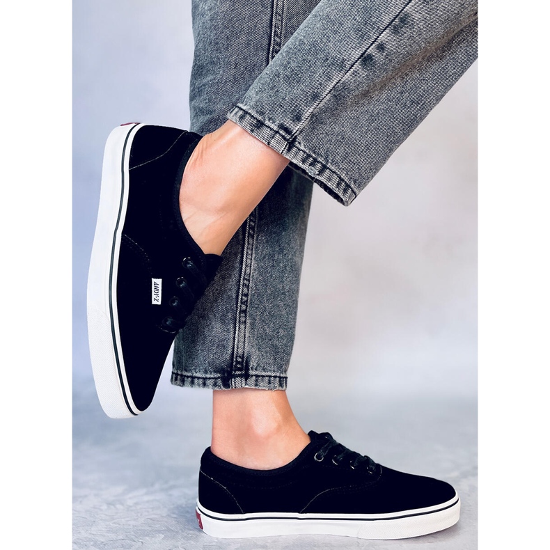 BM Lovis Zapatillas deportivas de ante negro para mujer 1