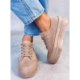 BM zapatillas Curtis caqui con plataforma beige 2