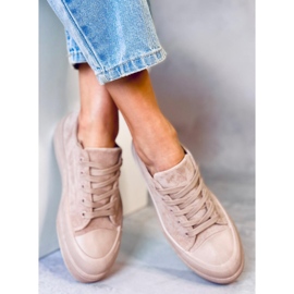 BM zapatillas Curtis caqui con plataforma beige 3