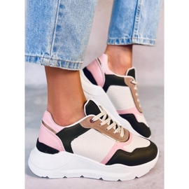 BM zapatillas Kelsi rosa con cuña rosado 4