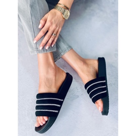 BM Chanclas Lynne Black con pedrería negro 3