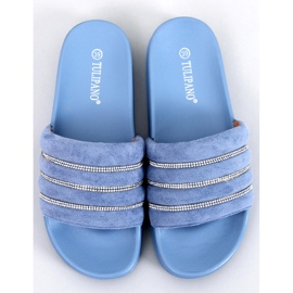 BM Chanclas Lynne Blue con strass azul 1
