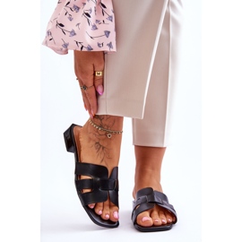 FJ1 Pantuflas Clásicas Mujer Piel Negras Fendy negro 1
