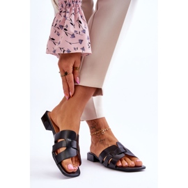 FJ1 Pantuflas Clásicas Mujer Piel Negras Fendy negro 2