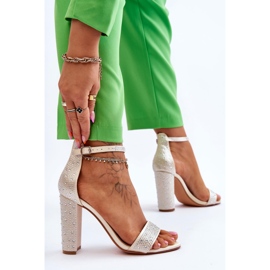Sandalias Mujer Tacón Con Circonitas Beige Idealista 2